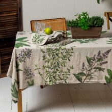 4006S-FH-Linoroom-Tablecloth-Fine-Herbs-Vertical-LR8 Fine herbs linen tablecloth by Linoroom