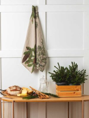 Juniper and Spruce linen kitchen towels by linoroom