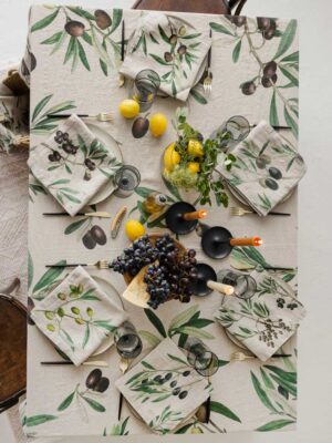 Mediterranean Olives linen napkins by linoroom