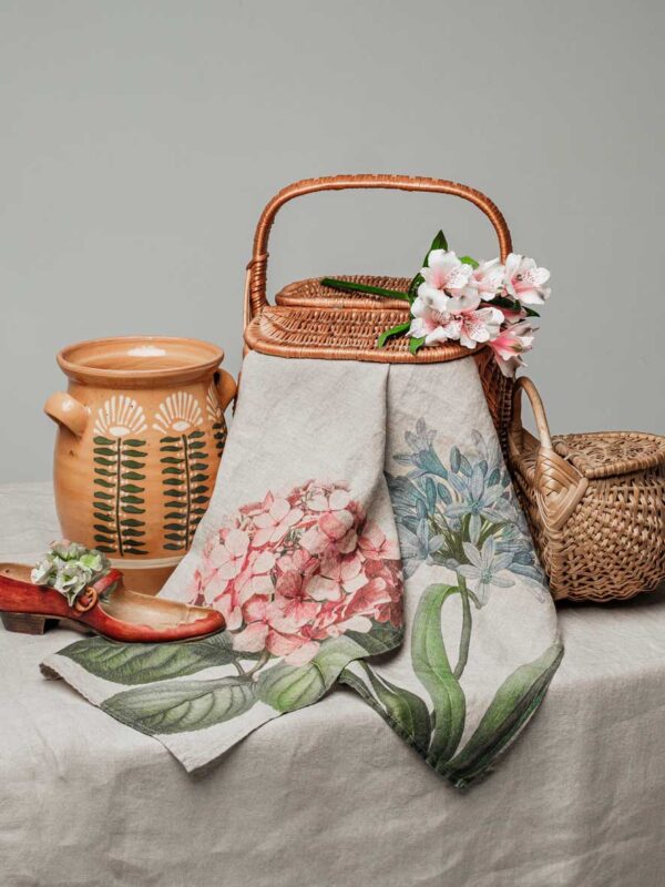 6001M-HA-Linoroom-Kitchen-Towels-Hydrangea-&-Agapanthus-Vertical-LR-2 Hortensia Hydrangea Agapanthus linen tea towels by Linoroom
