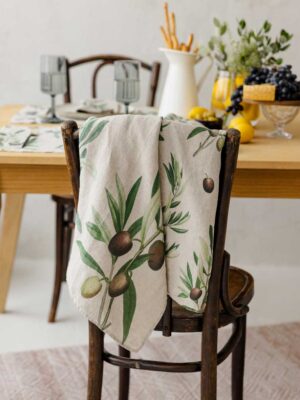 Olives linen tea towels by Linoroom