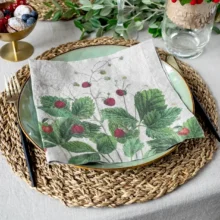Berries Natural Linen Napkins by Linoroom