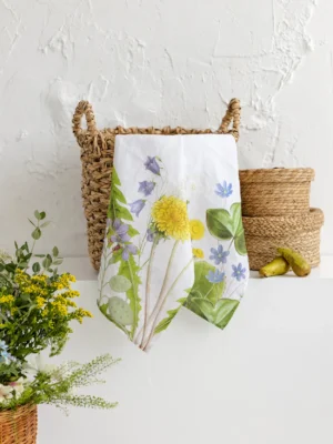 Field Flowers Linen Tea Towels by Linoroom