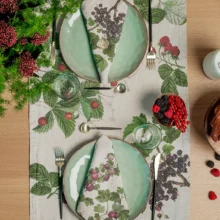 Berries Fruits Linen Table Runner by Linoroom