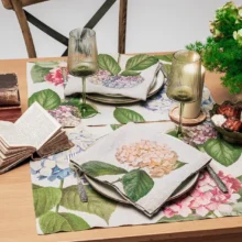 Hydrangeas Floral Linen placemats by Linoroom