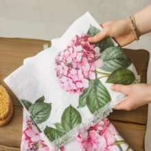 Hydrangeas Guest Towel by Linoroom