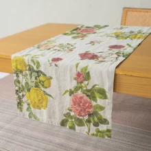 8002SUR-RS Linoroom Table Runner Roses WEB 3 Roses linen table runner by Linoroom
