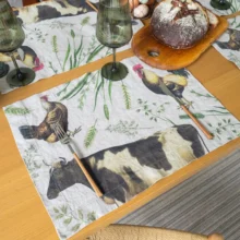 Farm animals linen placemat by Linoroom
