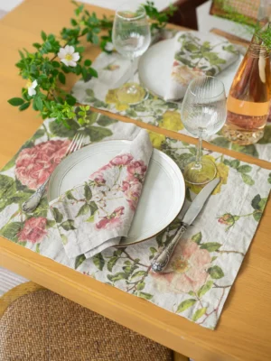 Linen Rose placemat by Linoroom