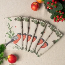 3002SU-WB Linoroom Napkins Winter Bullfinch WEB 2