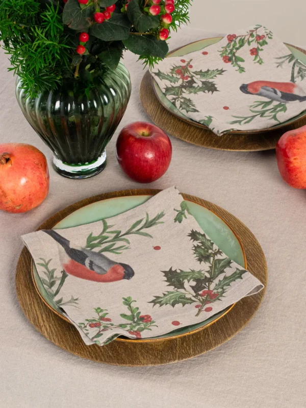 3002SU-WB Linoroom Napkins Winter Bullfinch WEB 4