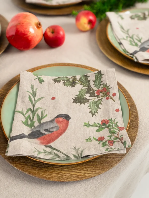 3002SU-WB Linoroom Napkins Winter Bullfinch WEB 7