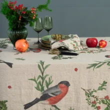 4006S-WB Linoroom Tablecloth Winter Bullfinch WEB 5